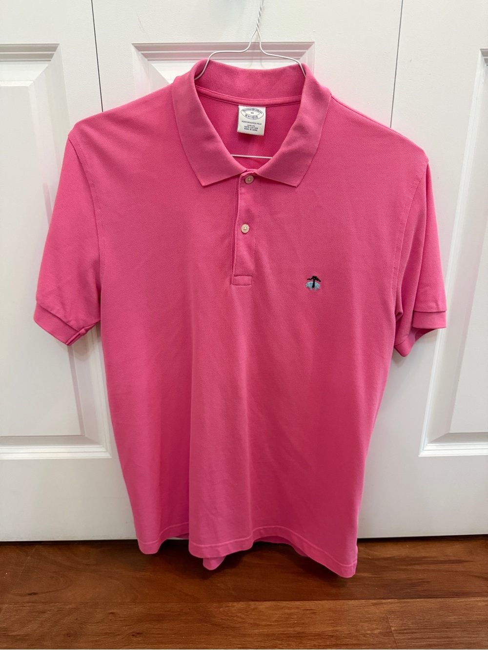 Brooks Brothers Slim Fit Pink Short-Sleeve Polo Shirt